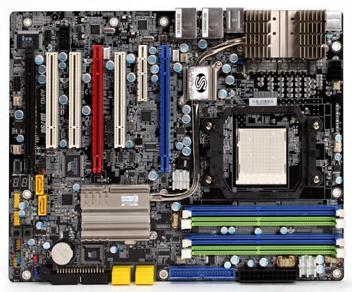 Sapphire PC-AM2RD790 motherboard on white background.