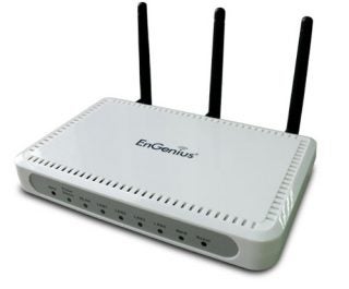 EnGenius ESR-9710 Wireless-N Gigabit Router with three antennas.