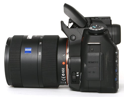Sony Alpha A200 DSLR camera with lens attached.