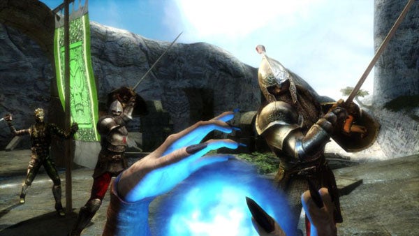 Screenshot from Dark Messiah of Might and Magic: Elements game combat scene.