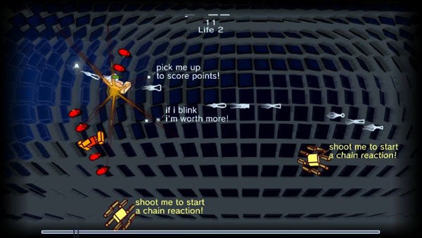 Screenshot of gameplay from Riff: Everyday Shooter video game.