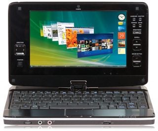 Vye mini-v S37B ultra-mobile PC with open screen.