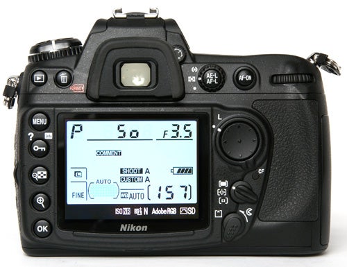 Nikon D300 Digital SLR camera rear display and controls.