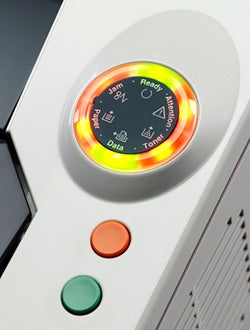 Close-up of Kyocera FS-1100 printer status panel.