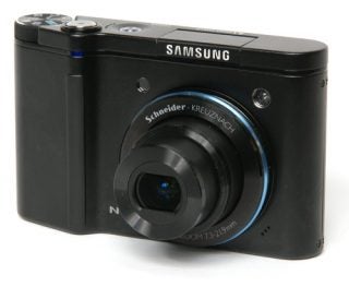 Samsung NV8 digital camera on a white background.