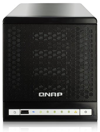QNAP TS-409 Turbo NAS front view on white background.
