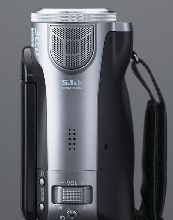 Close-up of a Panasonic HDC-SD9 Full HD Camcorder.Close-up of Panasonic HDC-SD9 Full HD Camcorder side view.