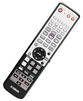 Yamaha sound system remote control on white background.Yamaha sound projector remote control on white background.