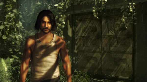 Screenshot of Lost: The Video Game featuring a male character.Screenshot from Lost: The Video Game showing a character in a jungle setting.