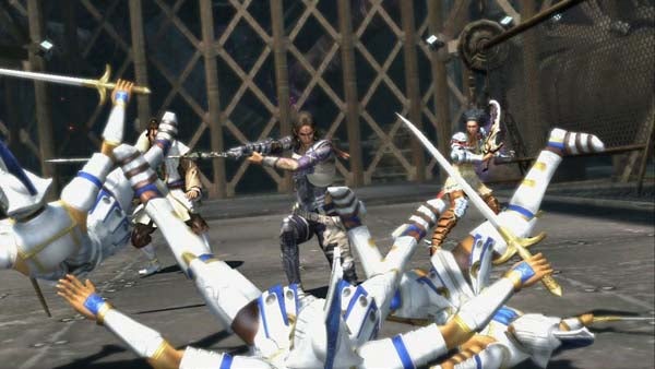 Screenshot from Lost Odyssey game showing characters in combat.