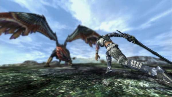 Screenshot of Lost Odyssey game showing character battling a dragon.Screenshot of Lost Odyssey gameplay showing character battling a dragon.