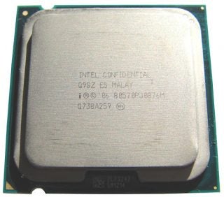 Intel Core 2 Duo E8500 processor with visible model information.
