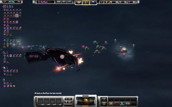 Screenshot of Sins of a Solar Empire gameplay with space battle.Screenshot of 