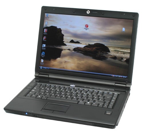 Zepto Znote 3415W laptop with open screen displaying wallpaper.