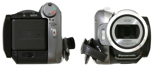 Front and back view of Panasonic HDC-HS9 Camcorder.
