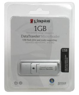 Kingston 1GB DataTraveler Micro Reader in packaging.