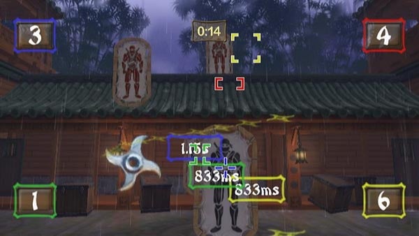 Screenshot of Ninja Reflex gameplay with performance metrics.