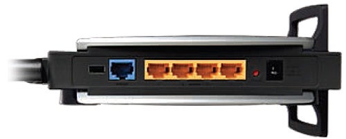 Linksys WRT350N Router rear view showing ports and switches.