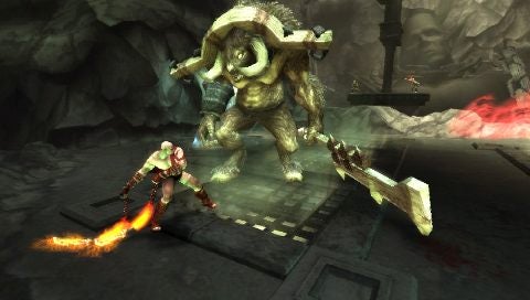 Screenshot from God of War: Chains of Olympus gameplay.