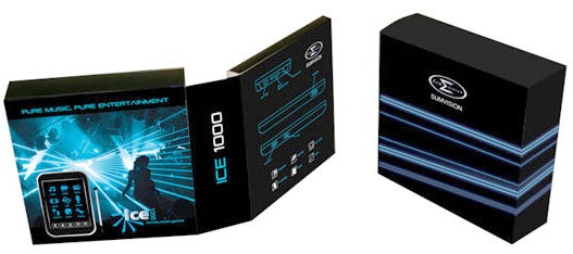 Sumvision ICE 1000 media player packaging and product box.