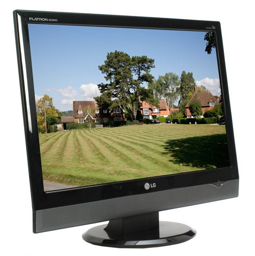 LG Flatron M228WD 22-inch monitor displaying a landscape sceneLG Flatron M228WD monitor displaying a landscape image.