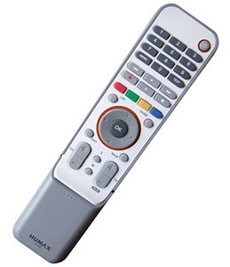 Humax PVR-9200T remote control on white background.
