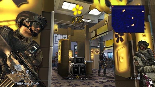 Screenshot of gameplay from Rainbow Six Vegas 2.Screenshot from Rainbow Six Vegas 2 gameplay showing tactical interface.