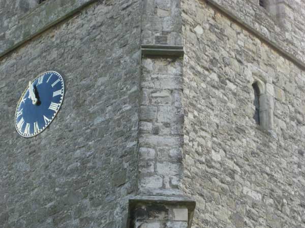 Clock on stone tower captured with Canon IXUS 80 IS.Example of image quality from Canon IXUS 80 IS camera.
