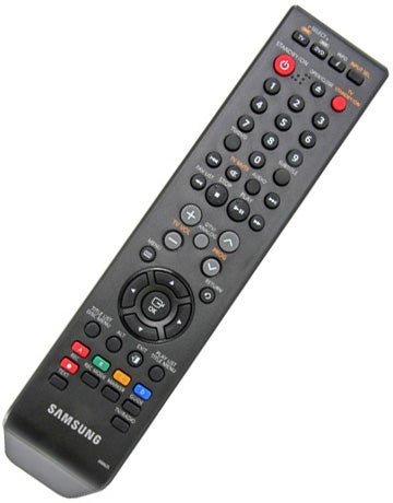 Samsung DVD-SR150M DVD recorder remote control.