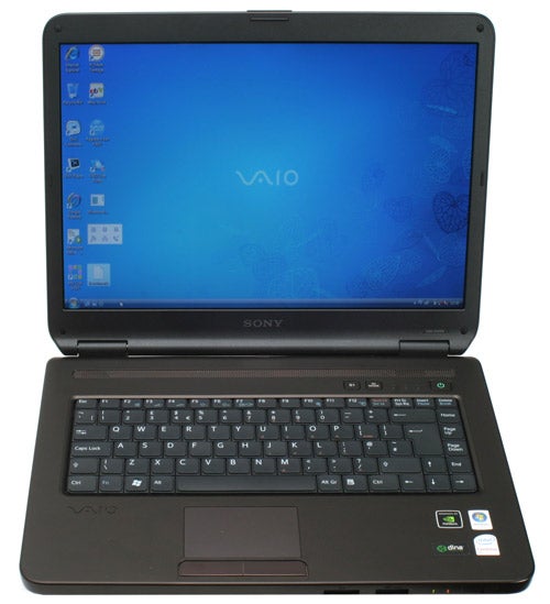 Sony VAIO VGN-NR21Z/T Notebook with open lid displaying screen.
