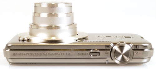 Casio Exilim EX-S10 digital camera on a white background.Casio Exilim EX-S10 camera on a white background.