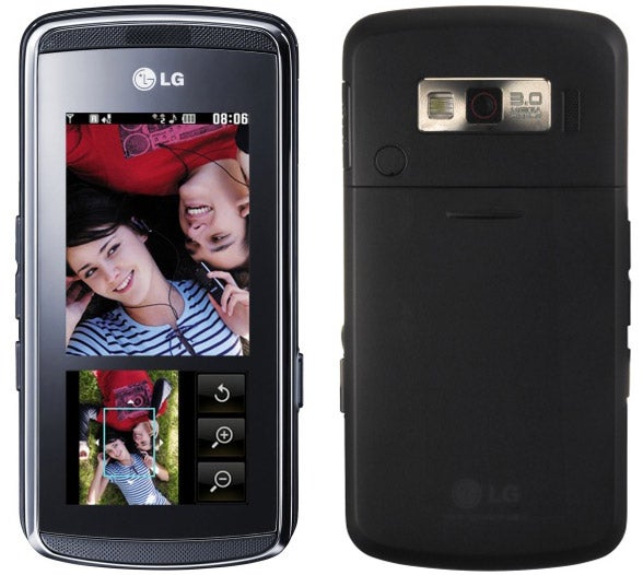 LG KF600 mobile phone with dual screens and camera.