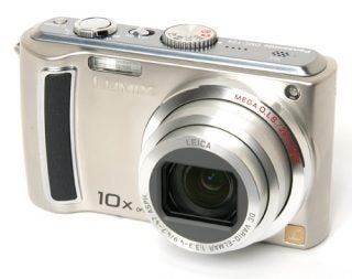 Panasonic Lumix DMC-TZ4 camera on white background.