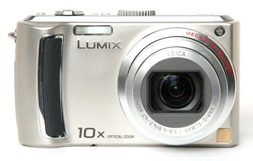 Panasonic Lumix DMC-TZ4 camera on white background.Panasonic Lumix DMC-TZ4 camera on a white background.