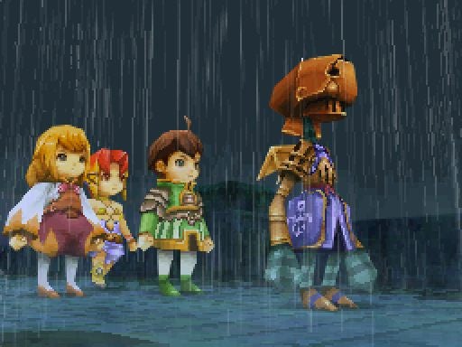 Screenshot of characters in Final Fantasy Crystal Chronicles.Screenshot from Final Fantasy Crystal Chronicles: Ring of Fates.