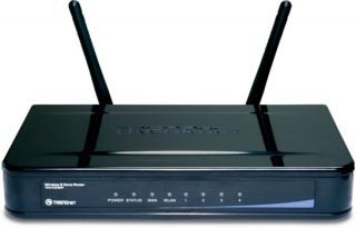 TRENDnet TEW632BRP Wireless N Home Router with two antennas.