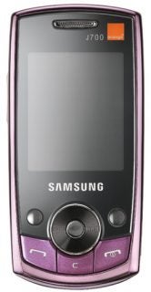 Samsung SGH-J700 slider phone on white background.
