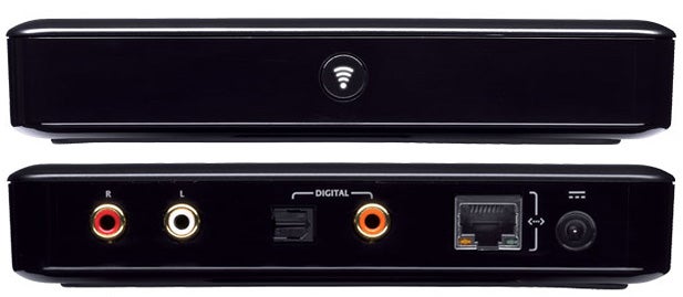 Logitech Squeezebox Duet receiver front and back views.