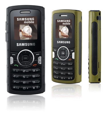 Samsung Solid SGH-M110 phones in black and green colors.Samsung Solid SGH-M110 mobile phone in black and green.