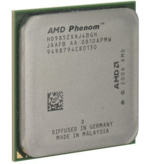 AMD Phenom X4 9850 Black Edition CPU close-up image.
