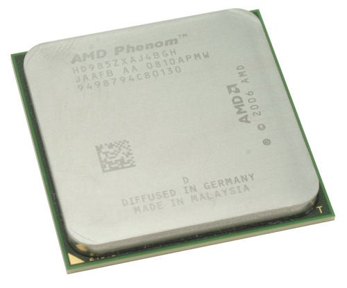 AMD Phenom X4 9850 Black Edition CPU on white background.AMD Phenom X4 9850 Black Edition processor on white background.