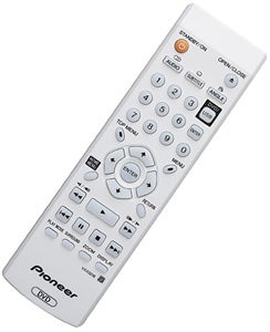Pioneer DV-600AV DVD player remote control.Pioneer DV-600AV DVD player's white remote control.