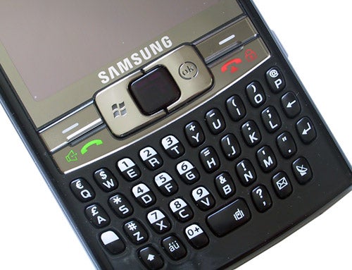 Samsung SGH-i780 smartphone with QWERTY keyboard.
