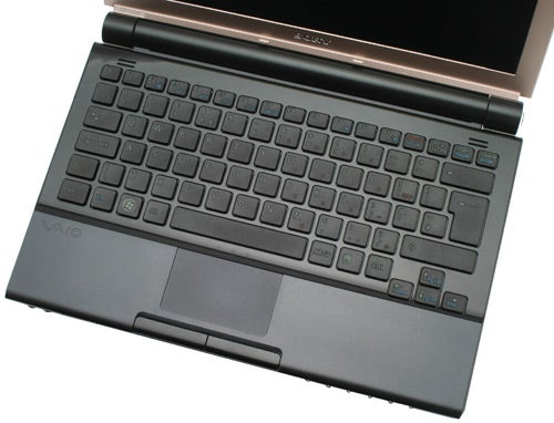 Sony VAIO VGN-TZ31MN notebook keyboard and touchpad.Sony VAIO VGN-TZ31MN notebook keyboard and touchpad view.