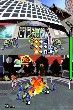 Screenshot from Screenshot of combat gameplay from The World Ends With You.