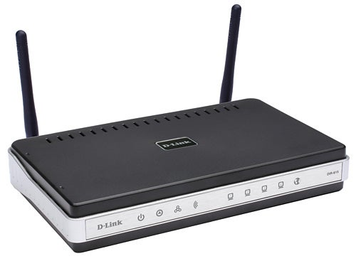 D-Link DIR-615 Wireless N Home Router with two antennas.