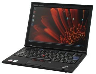 Lenovo ThinkPad X300 laptop with open lid and screen display