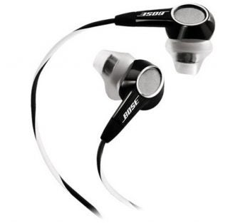 Bose in-ear headphones with black and silver design.