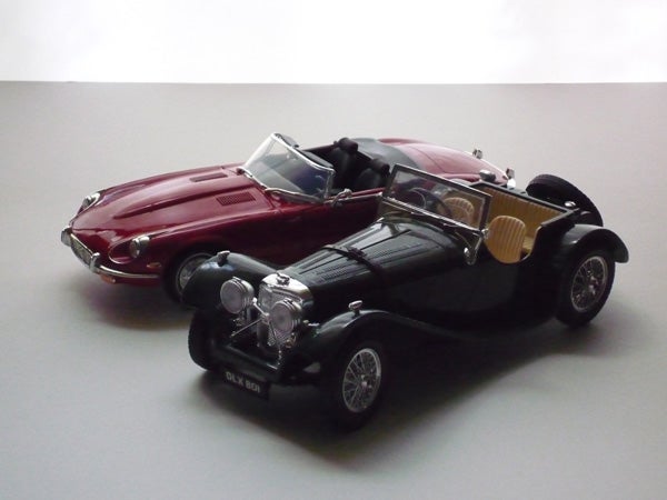 Vintage toy cars photographed with a Panasonic cameraPhoto of two model cars captured with Panasonic Lumix DMC-FS20