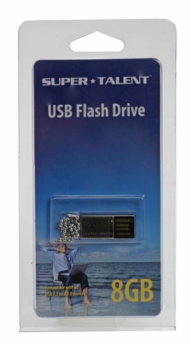 Super Talent Pico USB Flash Drive 8GB in packaging.